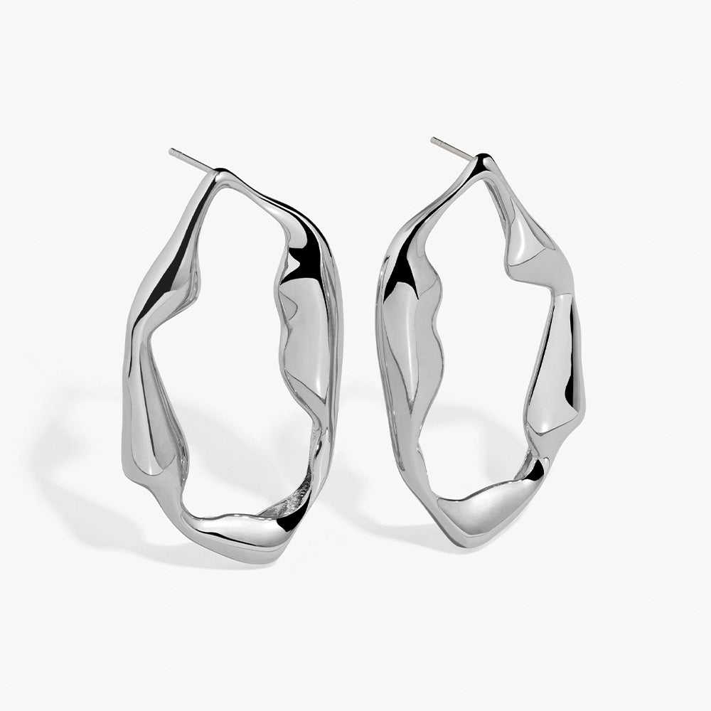 Silver plated statement hoops