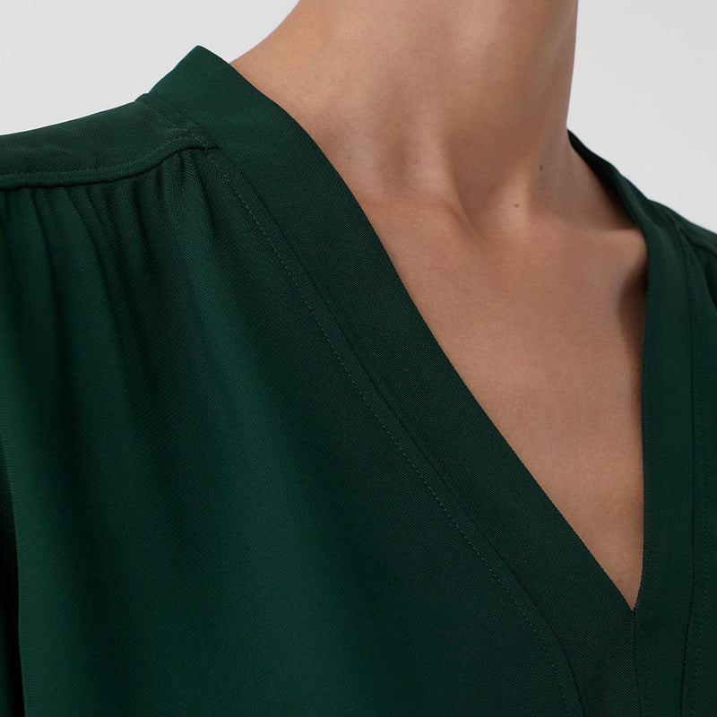 V-neck blouse fern green