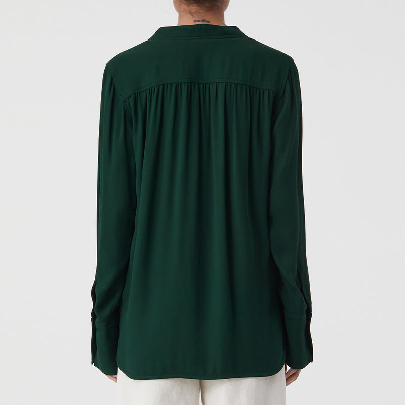 V-neck blouse fern green