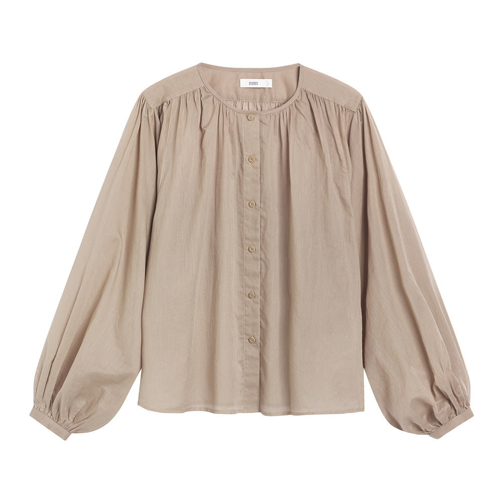 Gathered blouse beige