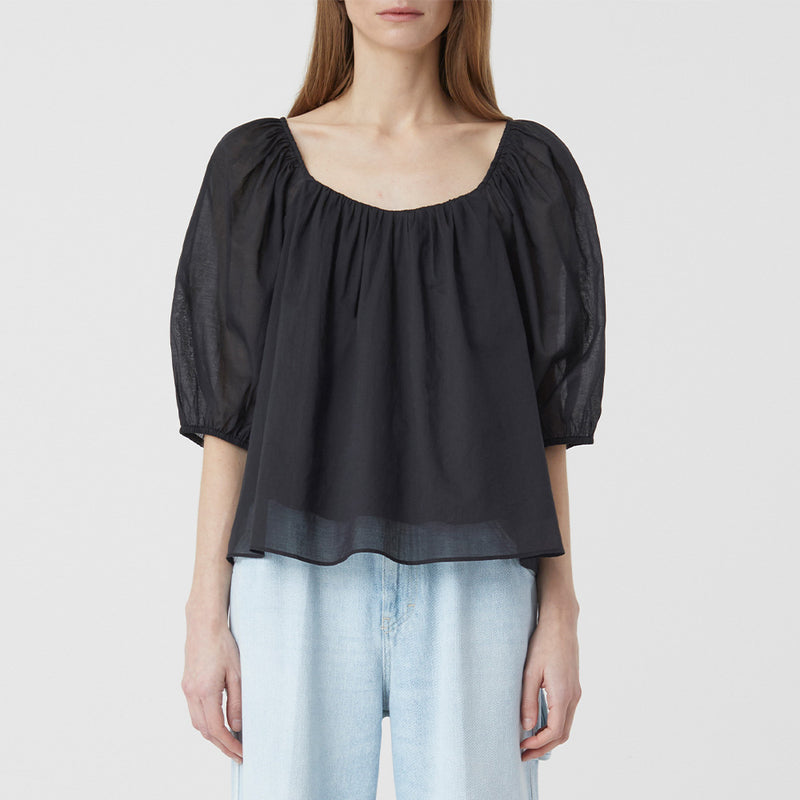 Puff sleeve blouse black