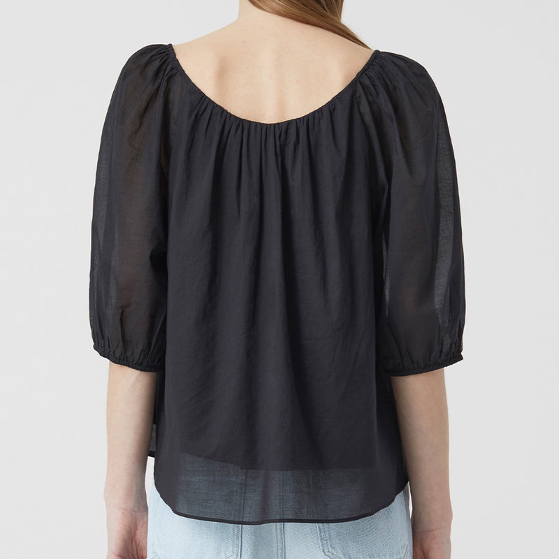 Puff sleeve blouse black