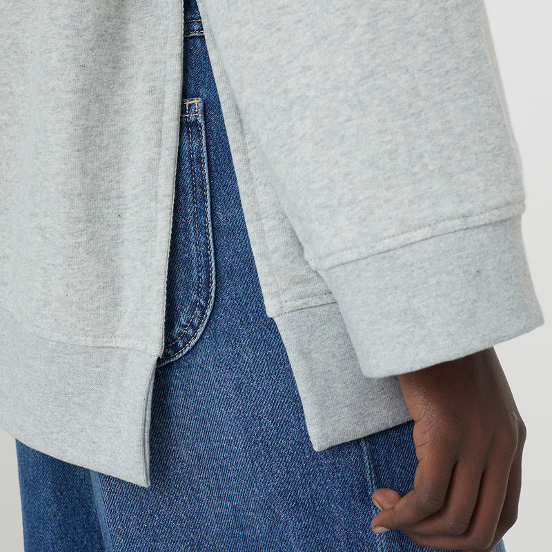 Style name slit hoodie light grey