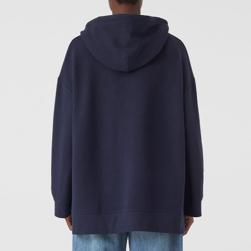 Style name side slit hoodie navy