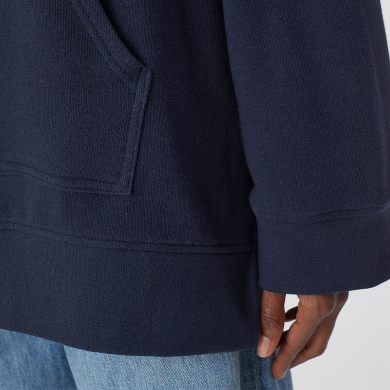 Style name side slit hoodie navy