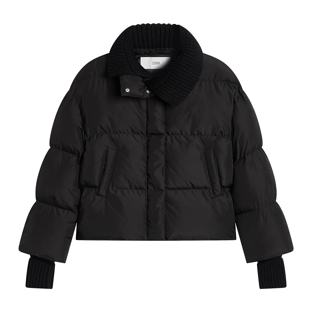 Cropped puffer jacket black