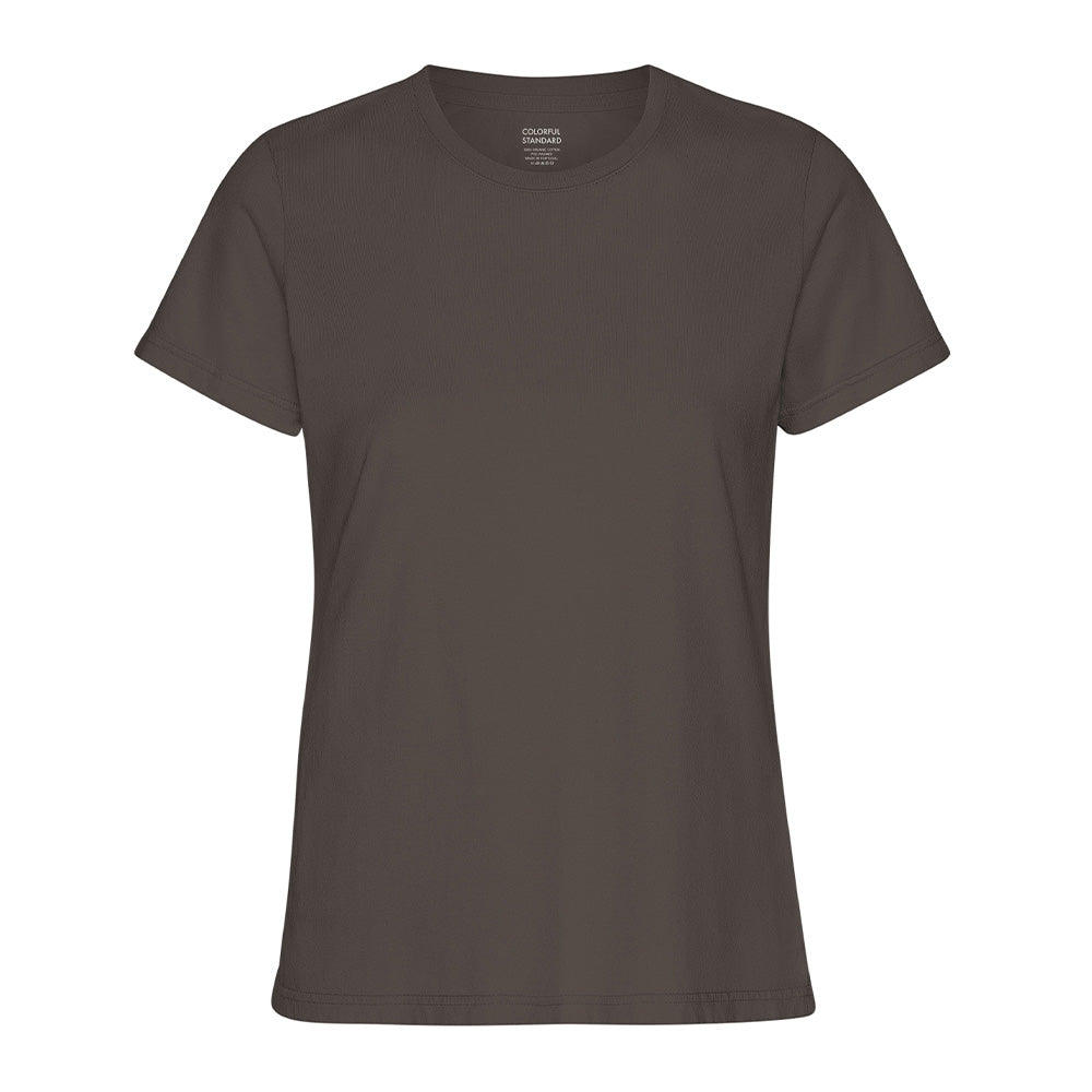 Women light organic tee coffee brown