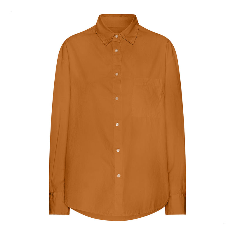 Organic oversized shirt ginger brown