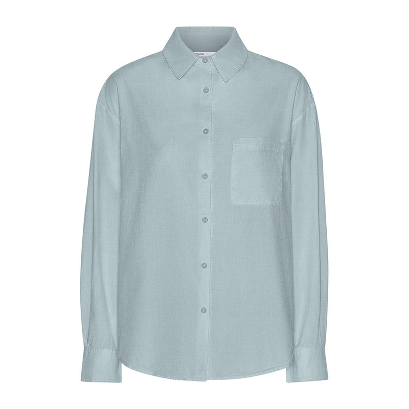 Organic oversized shirt steel blue