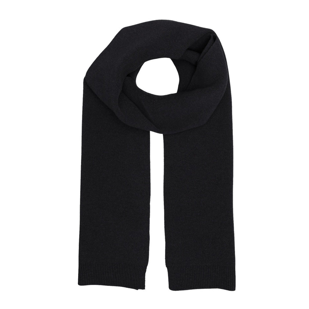 Merino wool scarf deep black