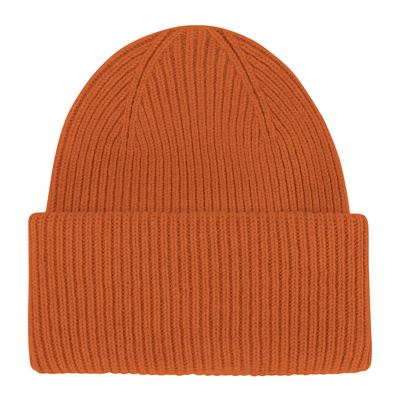 Merino wool hat burned orange