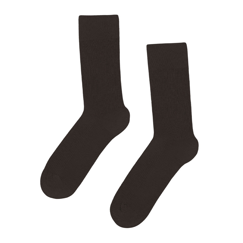 women classic organic sock coffee brown