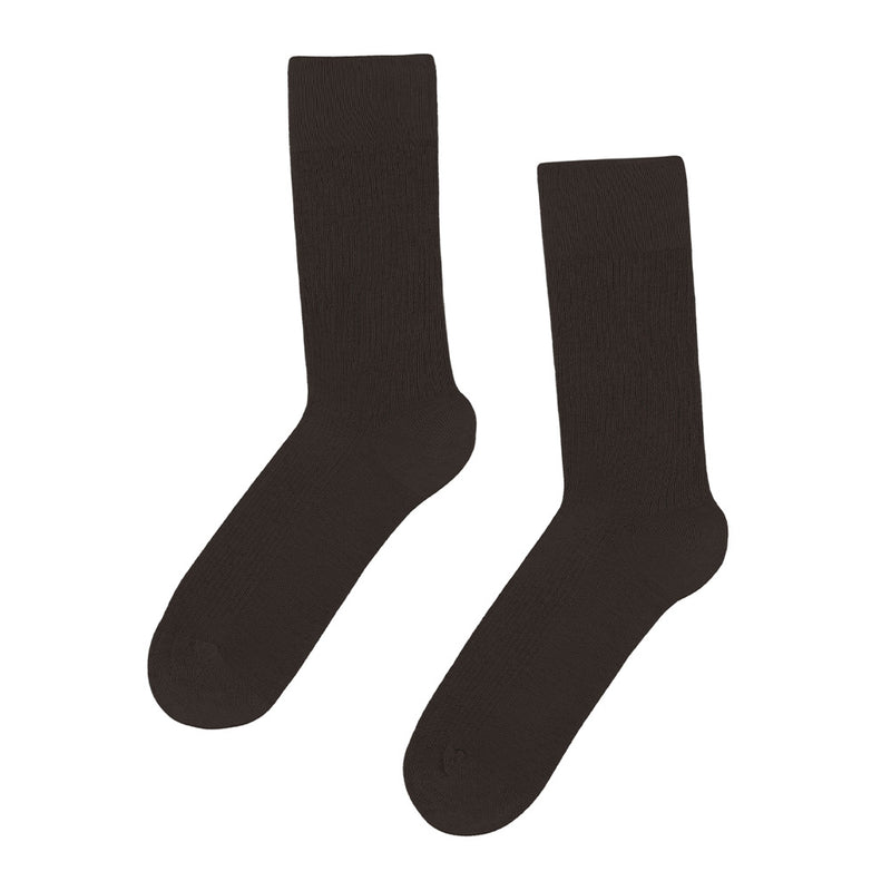 women classic organic sock coffee brown