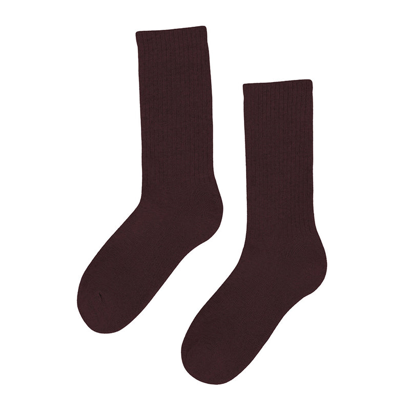 Organic active sock oxblood red