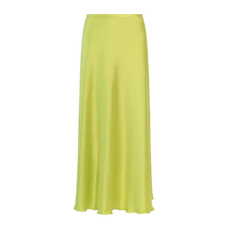 Satin maxi skirt lemon