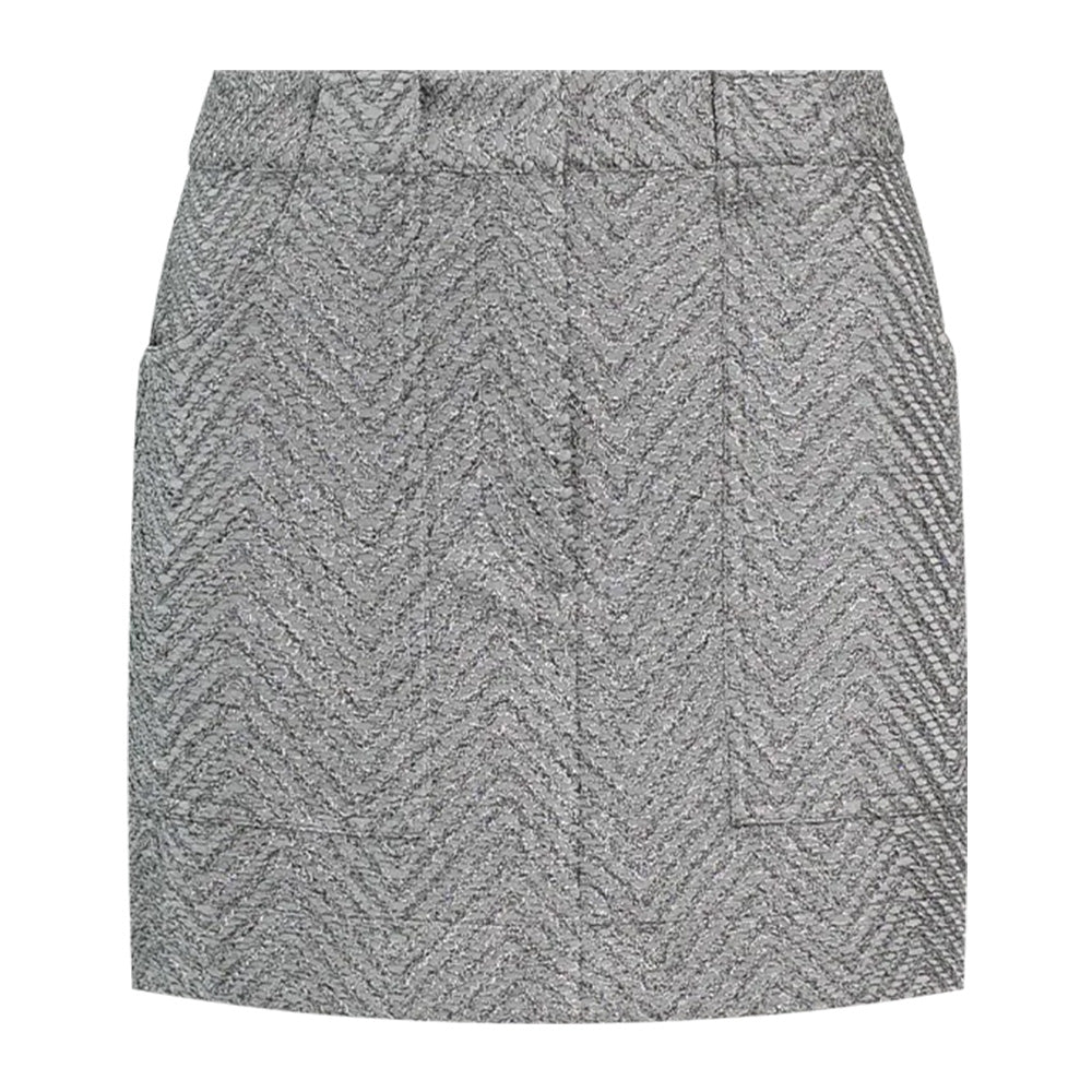 Mini skirt silver knit