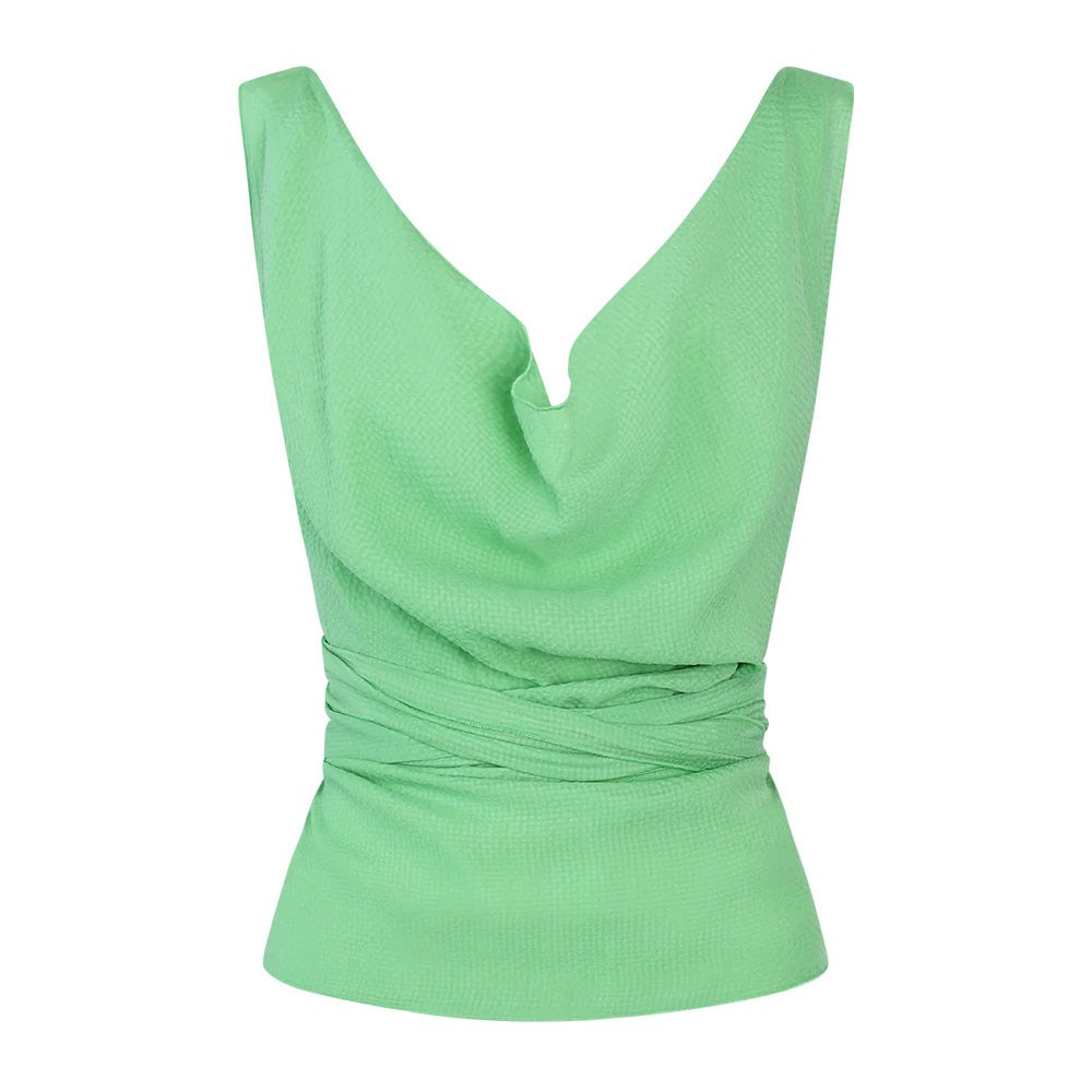Waterfall silk top mint