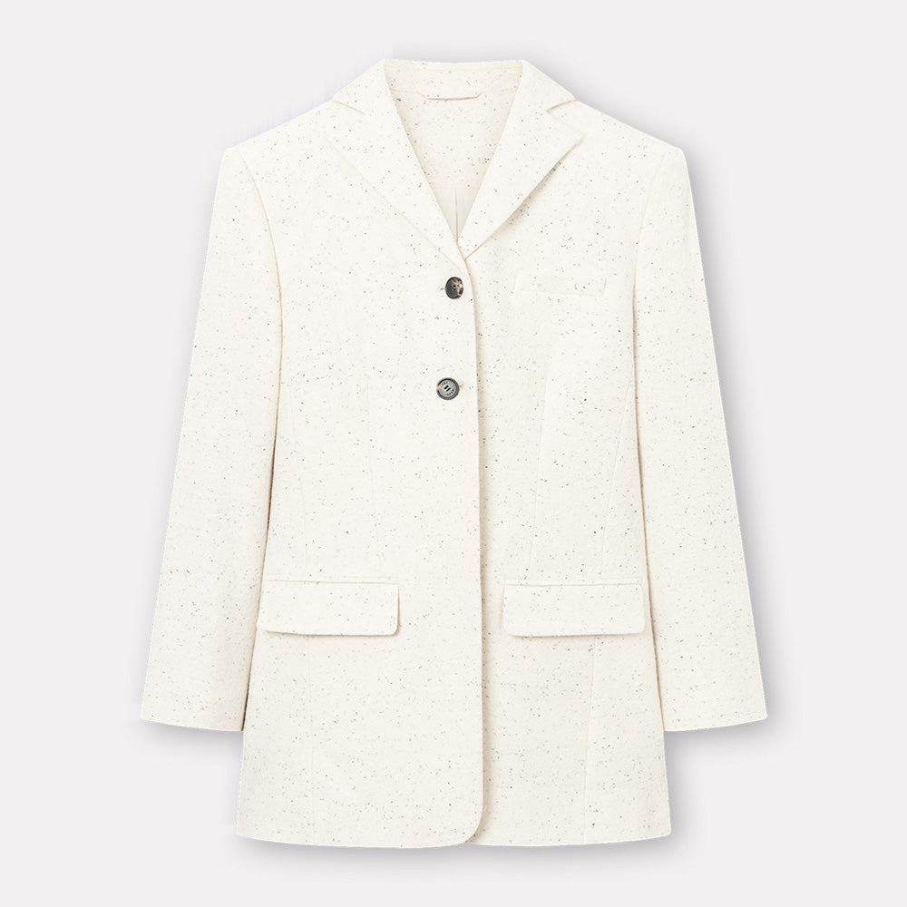 Jemina cotton wool dupioni jacket ivory