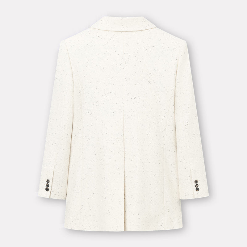 Jemina cotton wool dupioni jacket ivory
