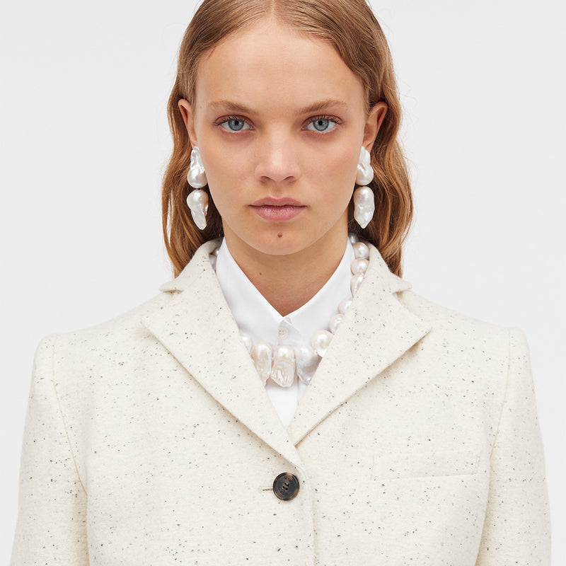 Jemina cotton wool dupioni jacket ivory