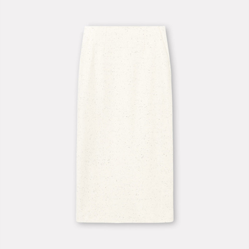 Nuri cotton wool dupioni skirt ivory