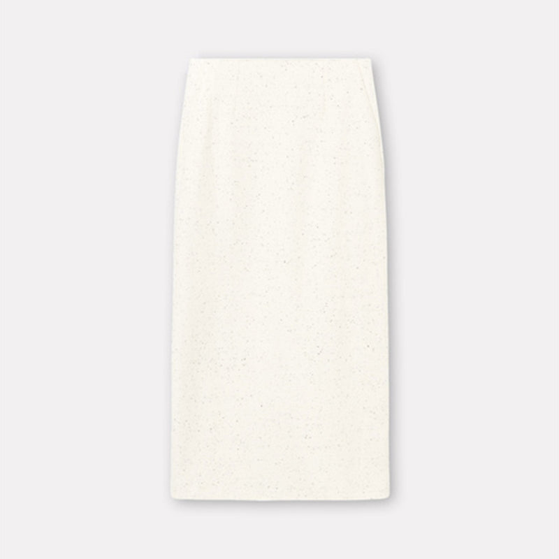 Nuri cotton wool dupioni skirt ivory