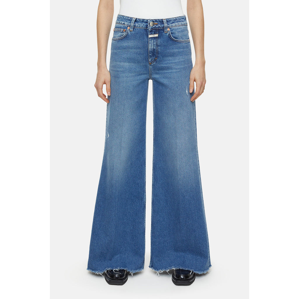 Glow-up jeans distressed mid blue