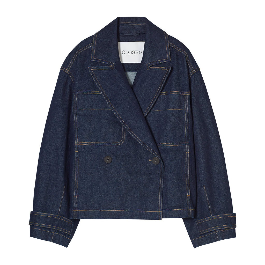 Boxy denim jacket dark blue