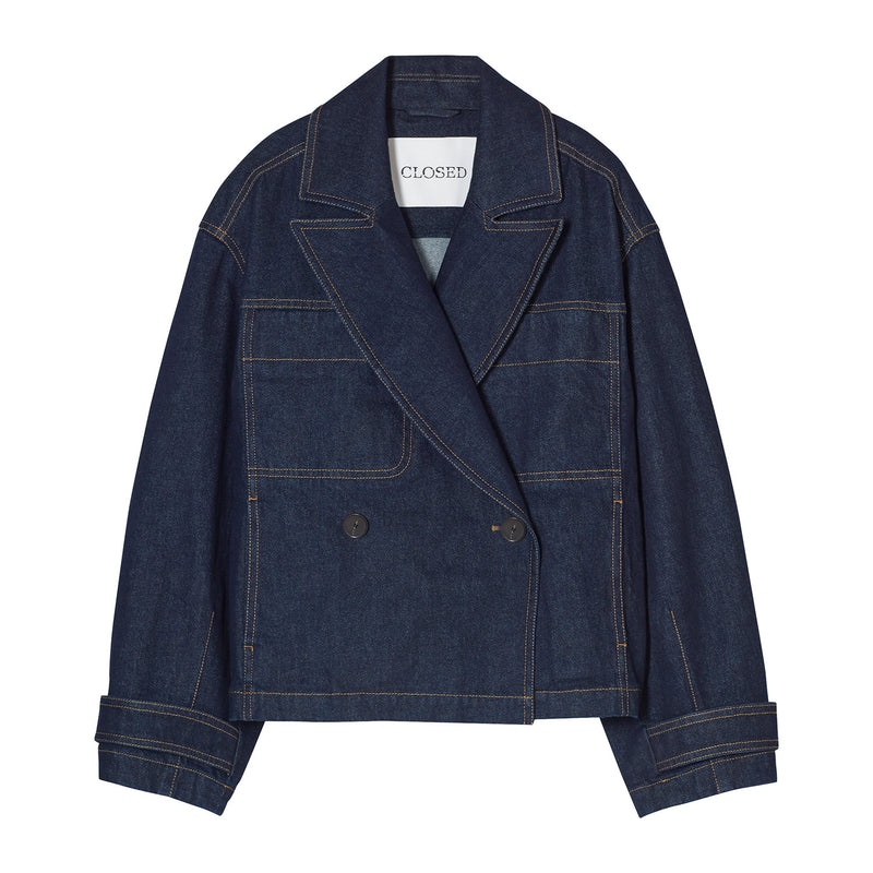 Boxy denim jacket dark blue