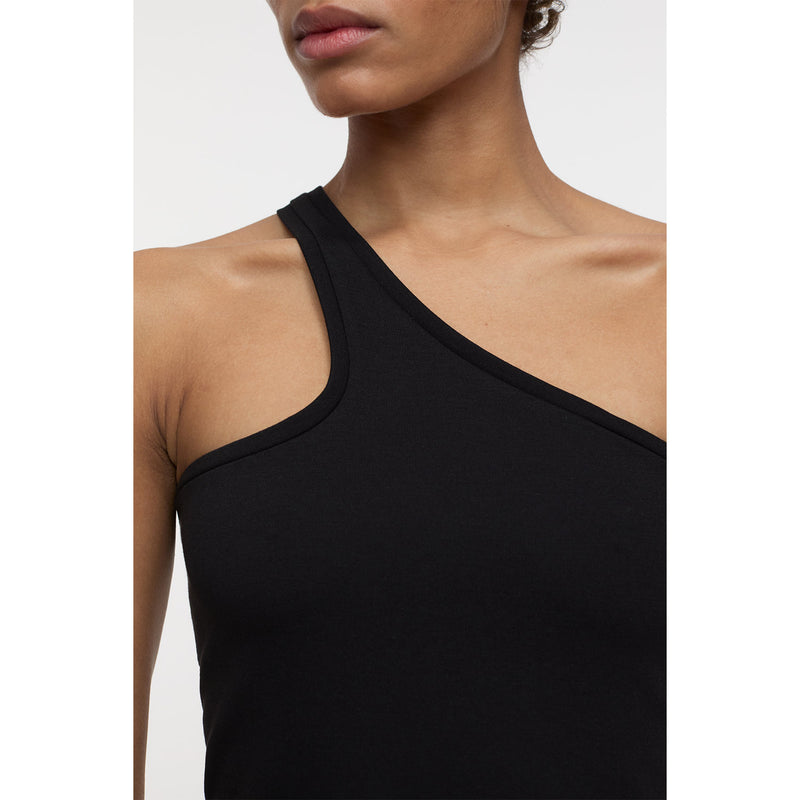 One shoulder tank top black