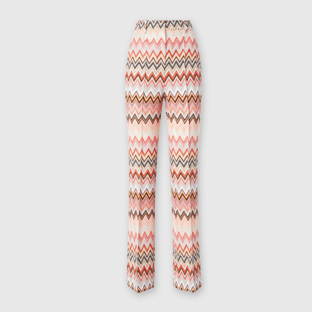 Classic zig zag trousers red/black/beige tones