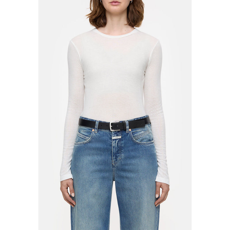 Long sleeve tee with slit off white