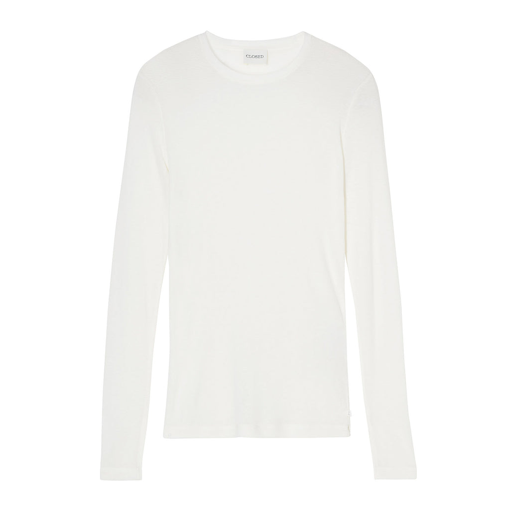 Long sleeve tee with slit off white