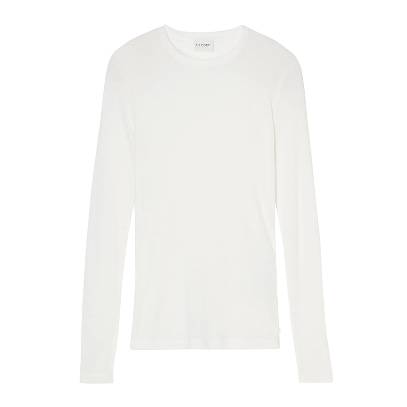 Long sleeve tee with slit off white