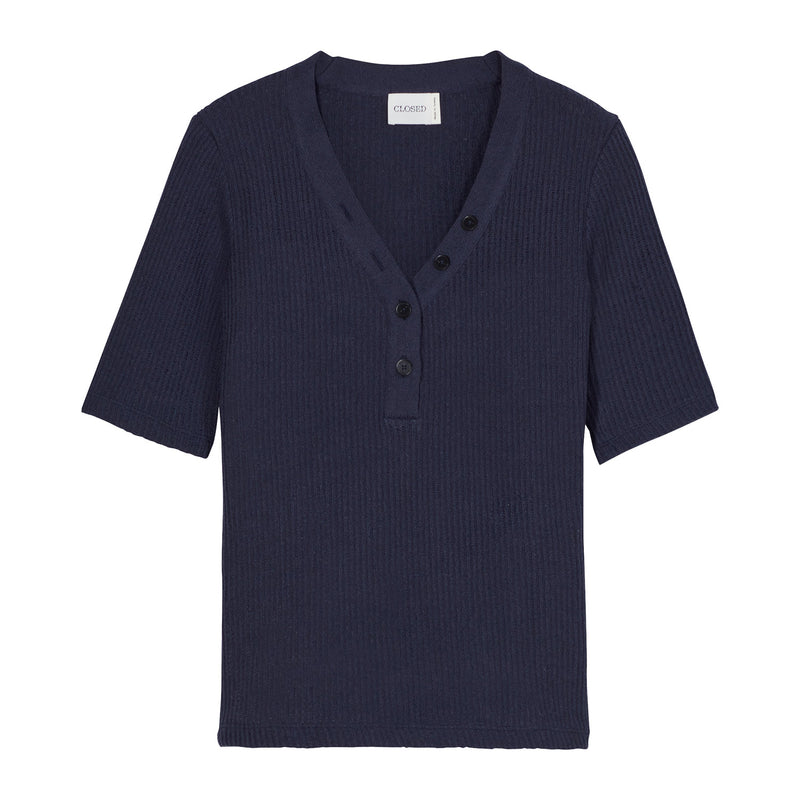 V-neck knit navy