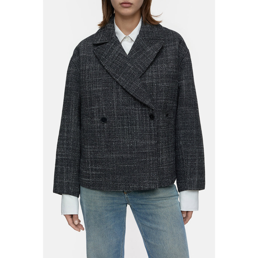 Boxy jacket checkered black