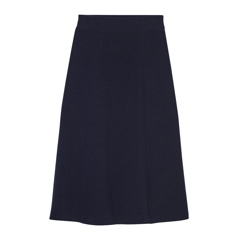 Knit skirt A-line navy
