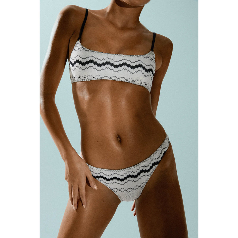 High leg bikini black/white