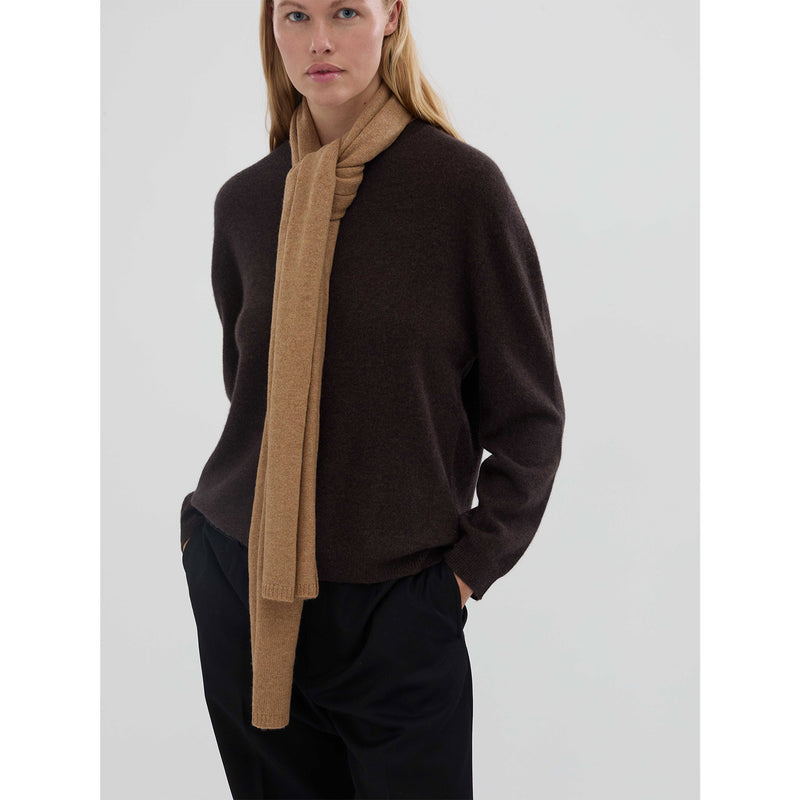 Cashmere scarf dark camel