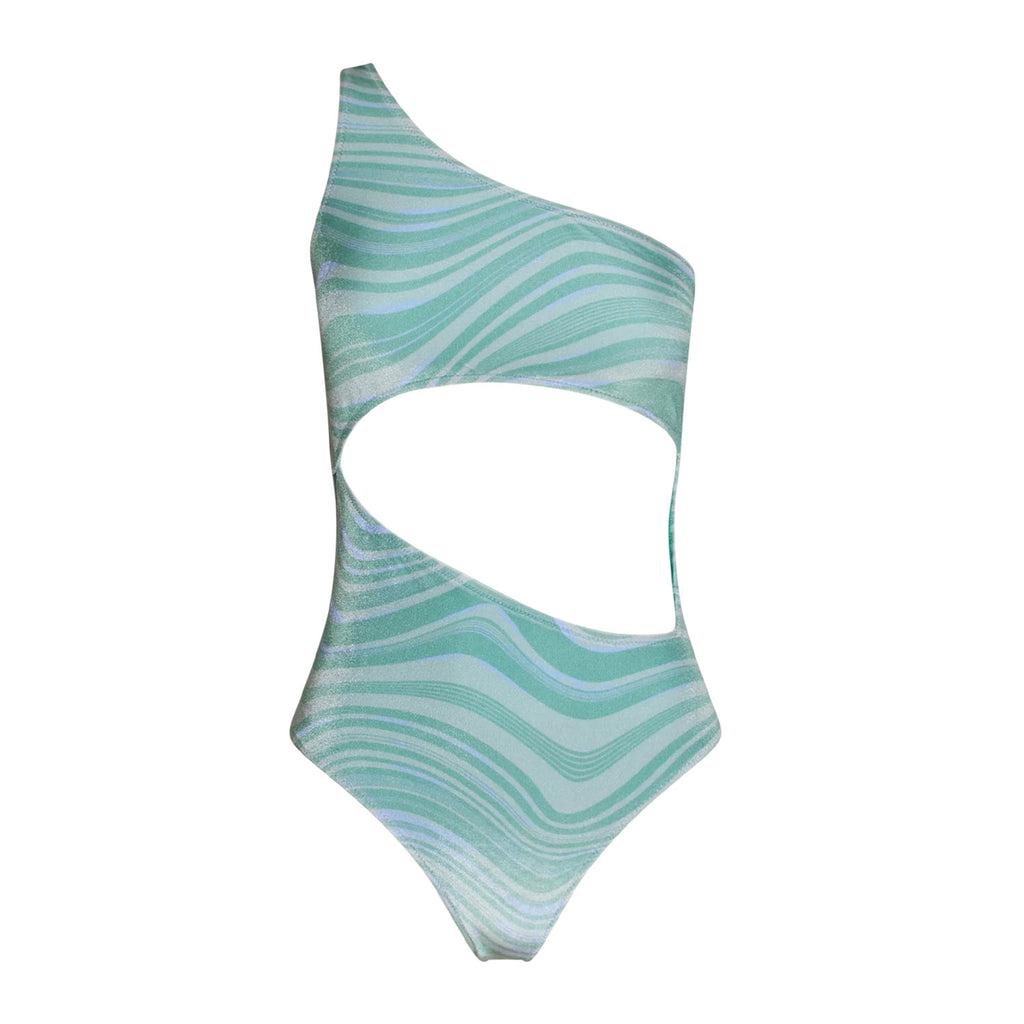 Cut-out swimsuit ocean wave