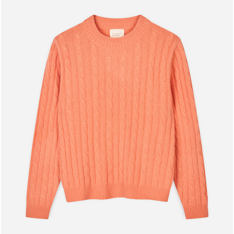 Premium classic cableknit peach