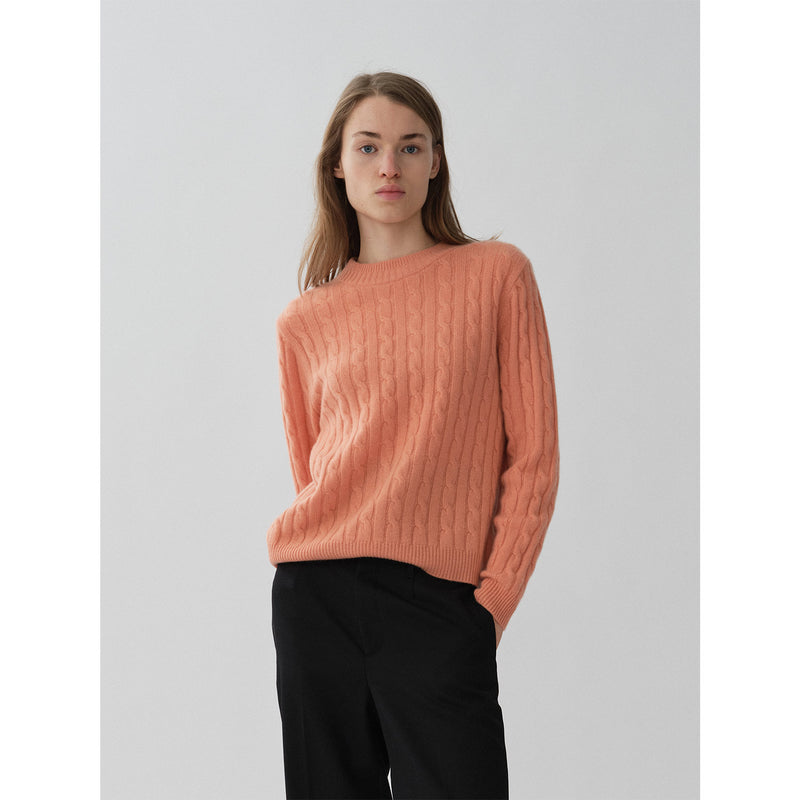 Premium classic cableknit peach