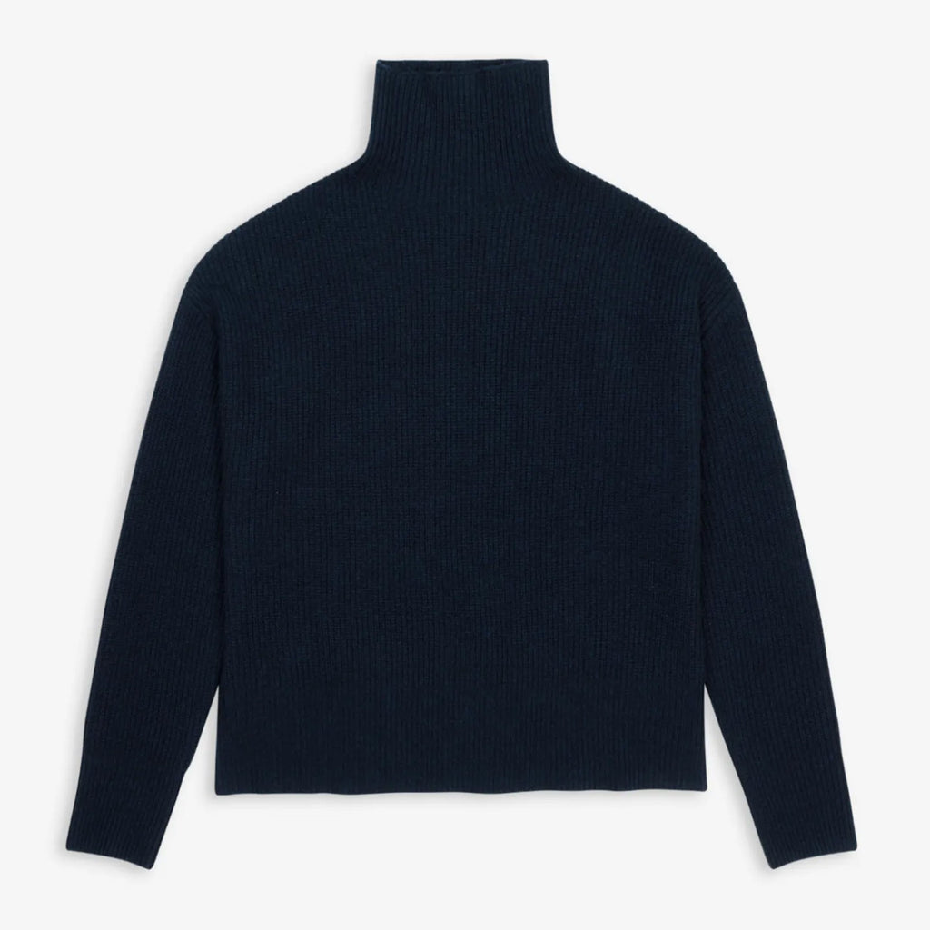Premium ribbed turtleneck navy blue
