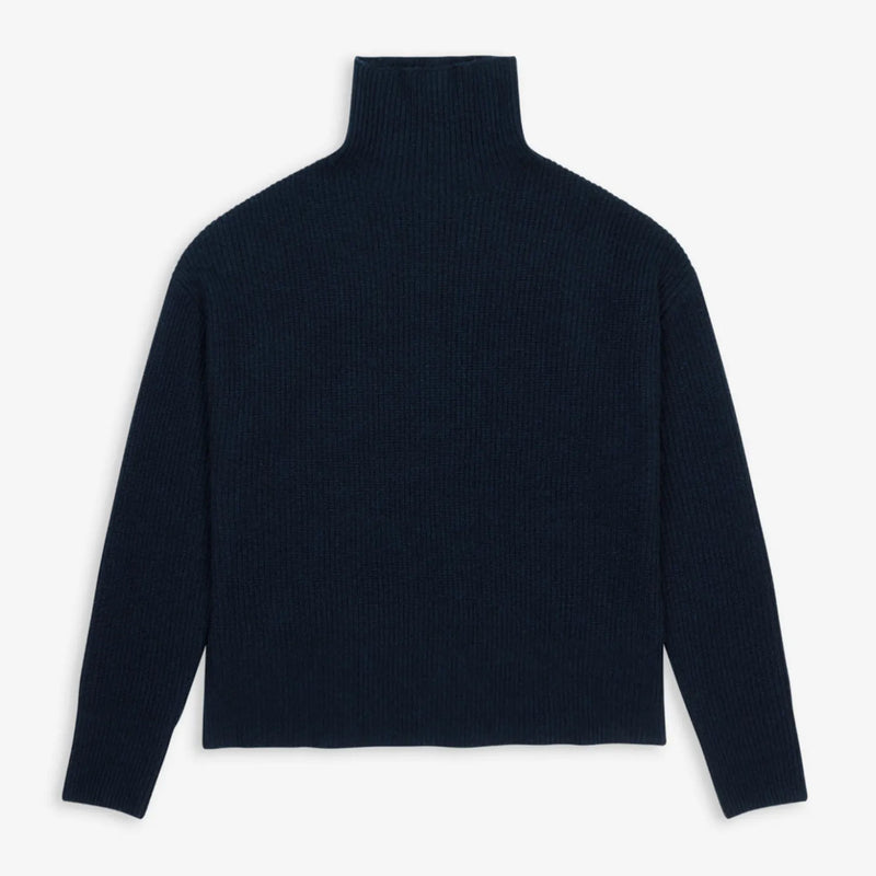 Premium ribbed turtleneck navy blue