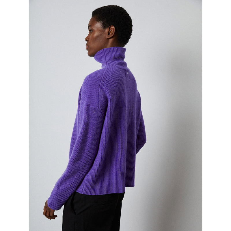 Premium ribbed turtleneck purple