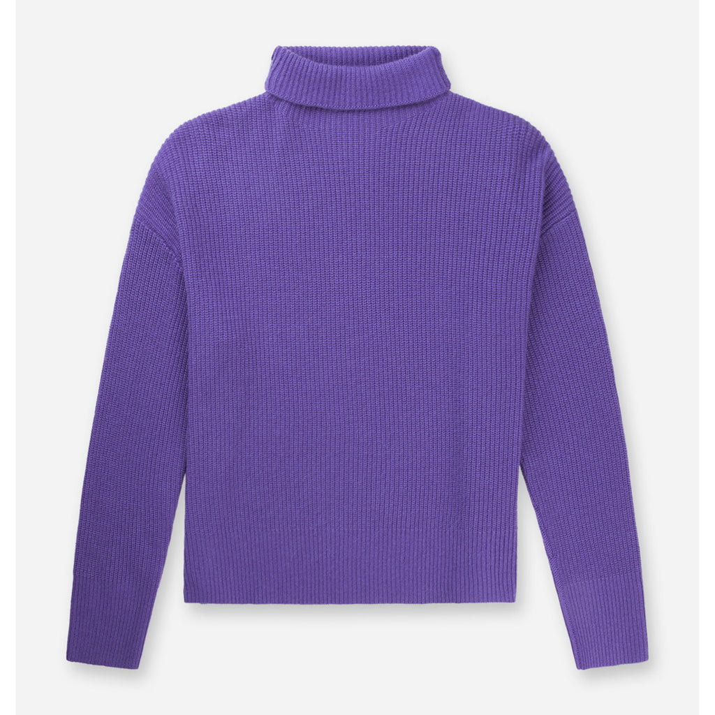 Premium ribbed turtleneck purple