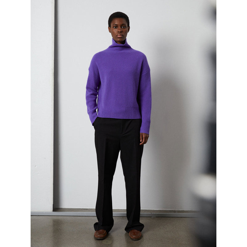 Premium ribbed turtleneck purple