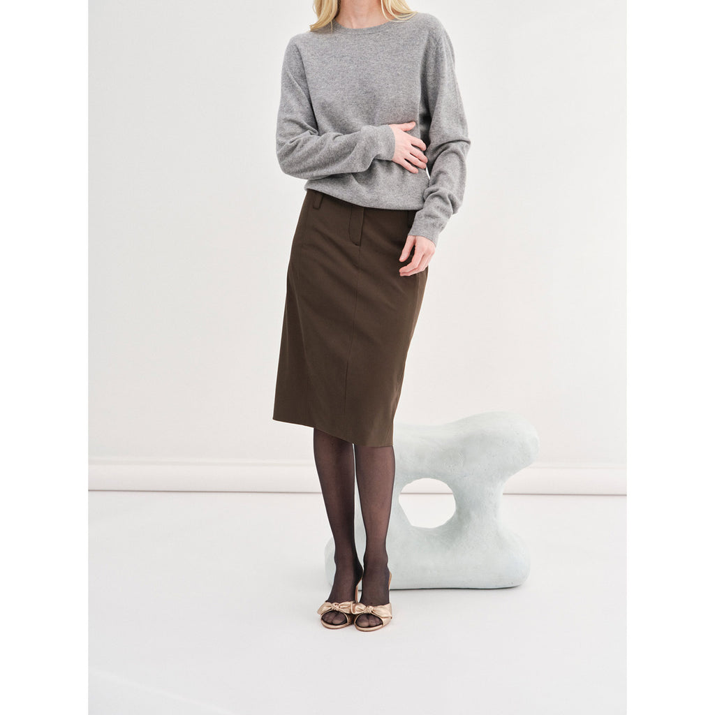 Women's classic roundneck heather grey light