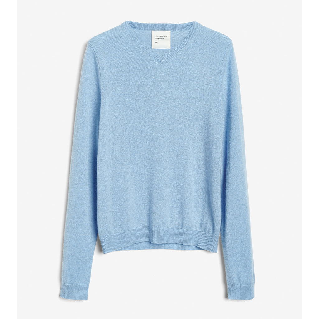 Women's fitted 90's v-neck light blue