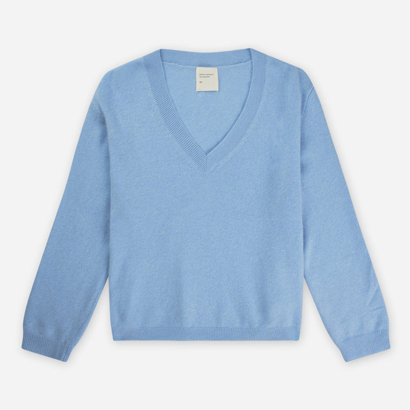 Women's oversizes v-neck light blue